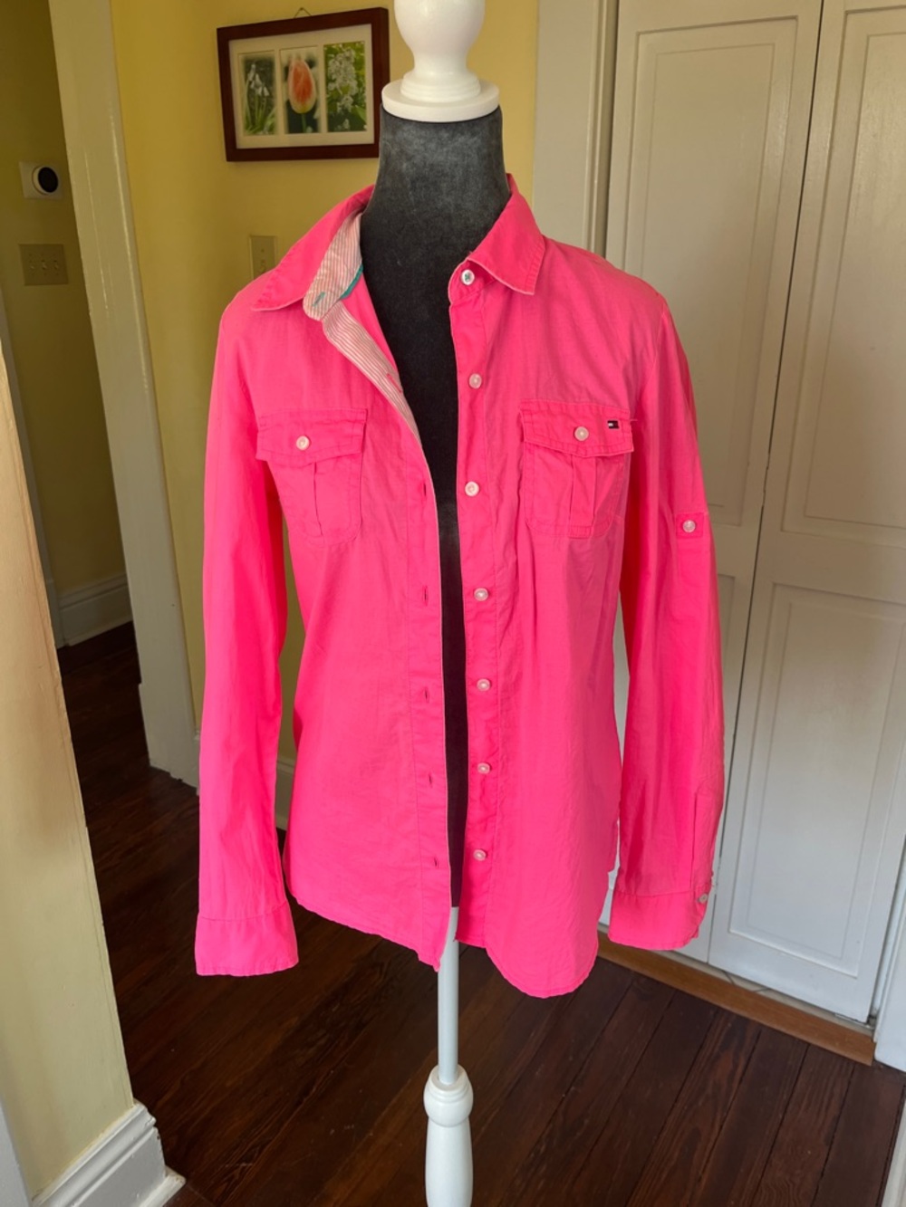 Tommy Hilfiger Hot Pink Long-Sleeve Button Shirt